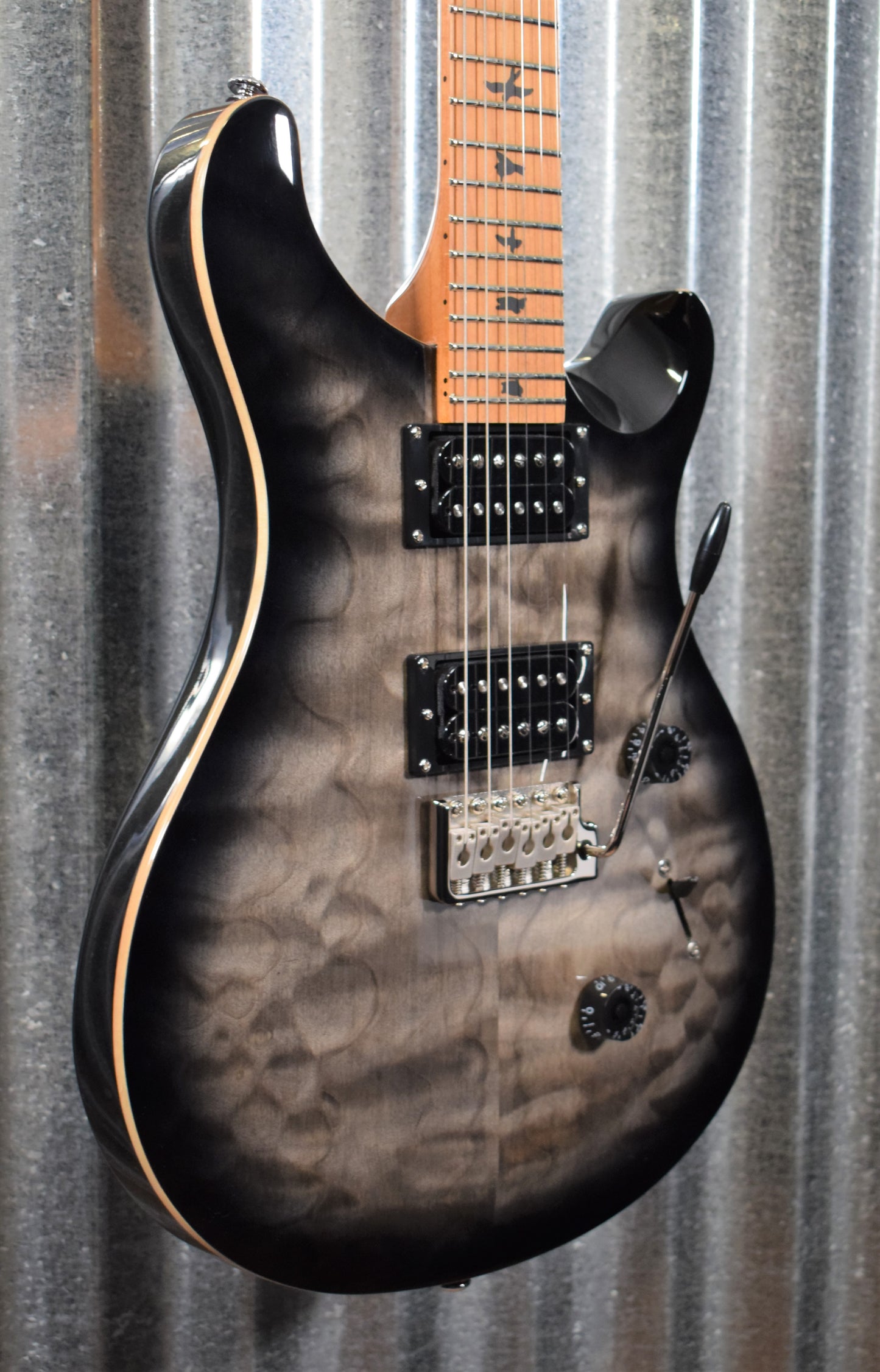 PRS Paul Reed Smith SE Custom 24 Roasted Maple Limited Charcoal Burst Guitar & Bag #9614