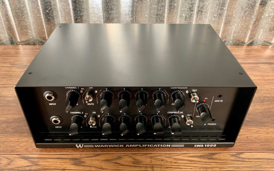 Warwick LWA 1000 Watt 2 Channel Bass Amplifier Head LWA1000 Black