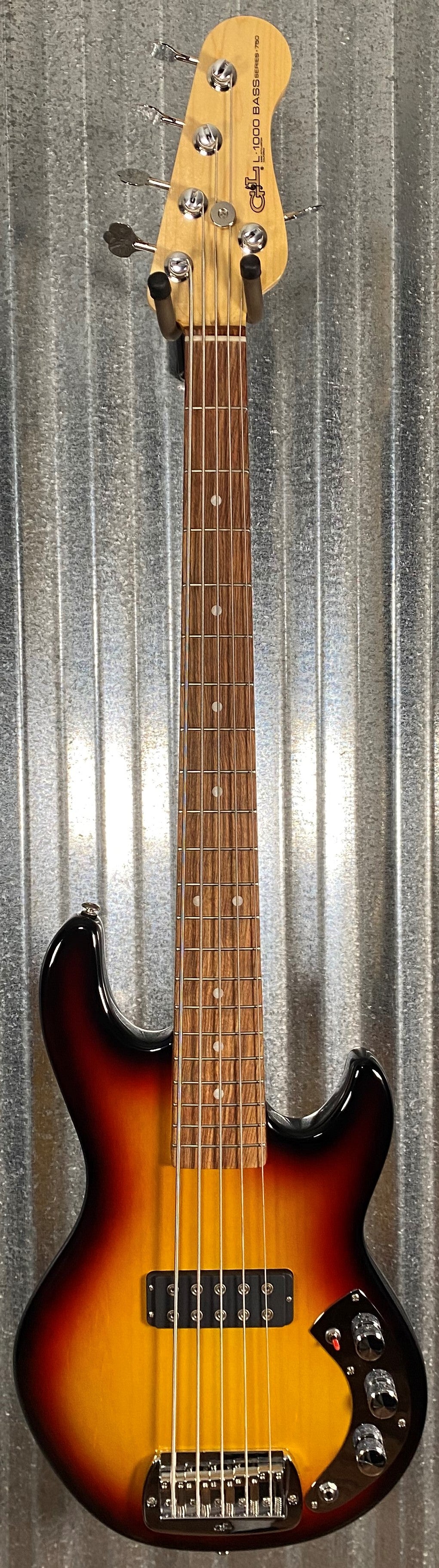 G&L USA CLF Research L-1000 S750 5 String Bass 3-Tone Sunburst & Case #4147
