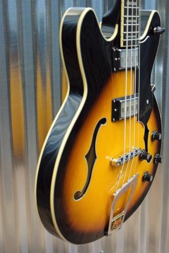Hagstrom Viking Bass 4 String Tobacco Sunburst Semi Hollow VIKB-TSB #0063