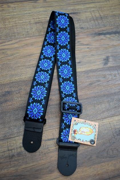 Henry Heller HJQ2-10 2" Deluxe Blue Jacquard Guitar Strap