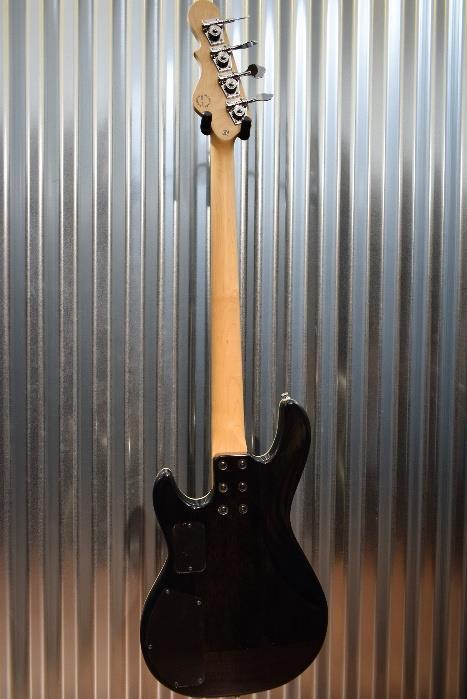 G&L Tribute M-2000 GTS 4 String Carved Flame Top Trans Black Bass #8460