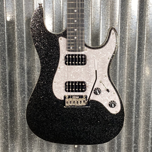 Jet JS500BLS HH Strat Style Guitar Bound Black Sparkle #0010