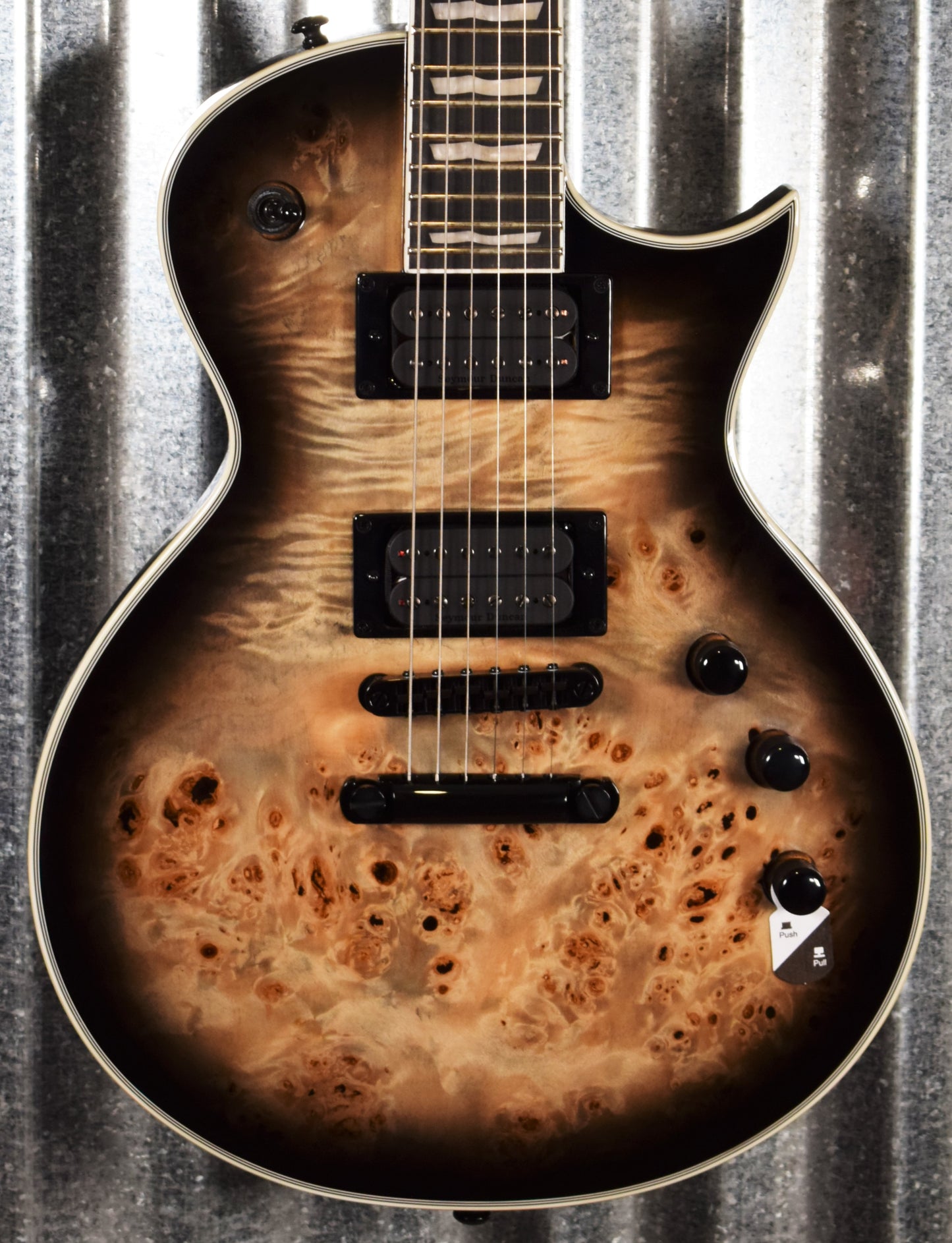 ESP LTD EC-1000 Black Natural Burst Seymour Duncan Guitar EC1000BPBLKNB #2096 Demo