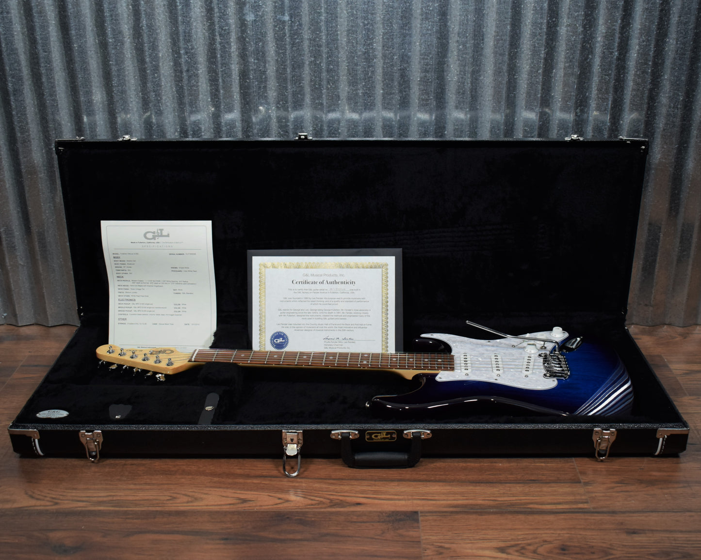 G&L USA Fullerton Deluxe S-500 Blueburst Guitar & Case S500 #5058