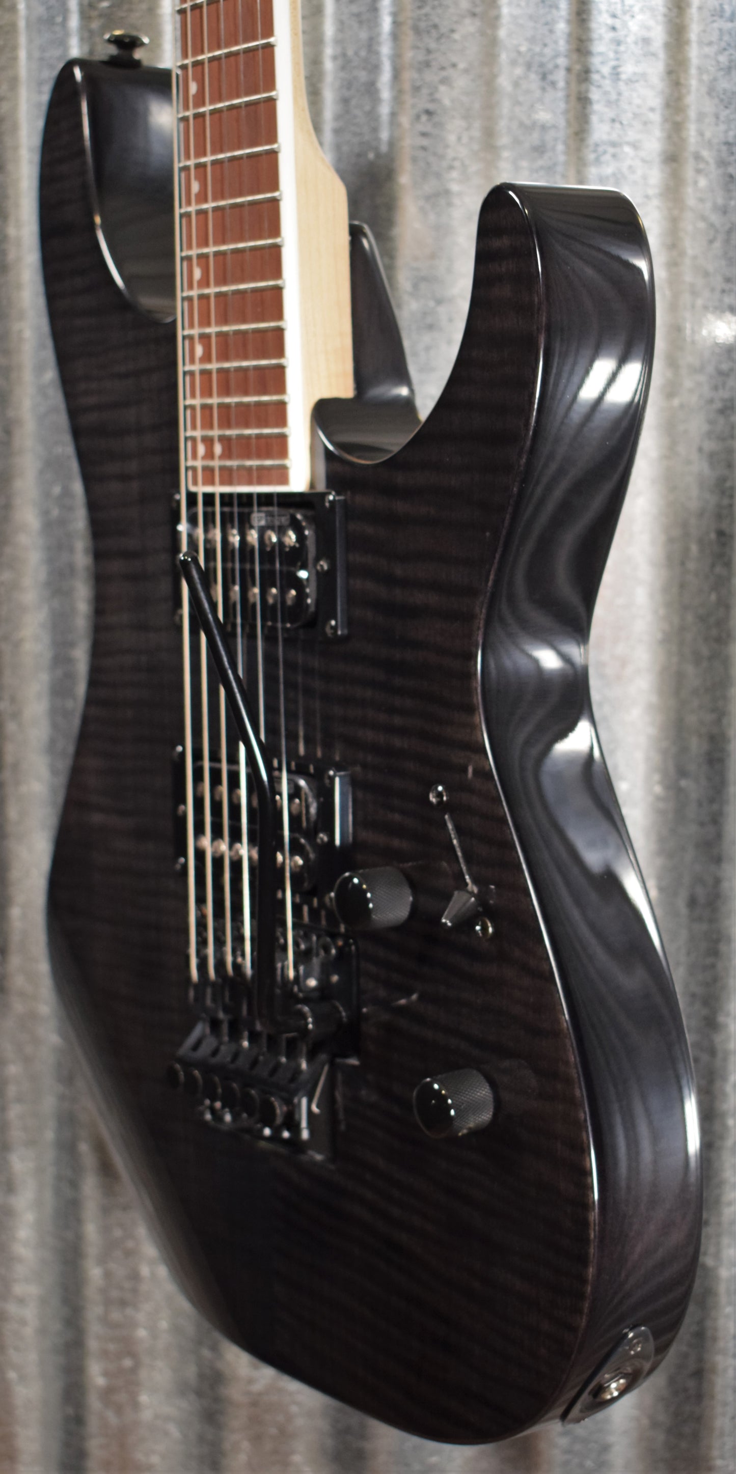 ESP LTD M-200FM See Thru Black Flame Top Guitar LM200FMSTBLK #0390