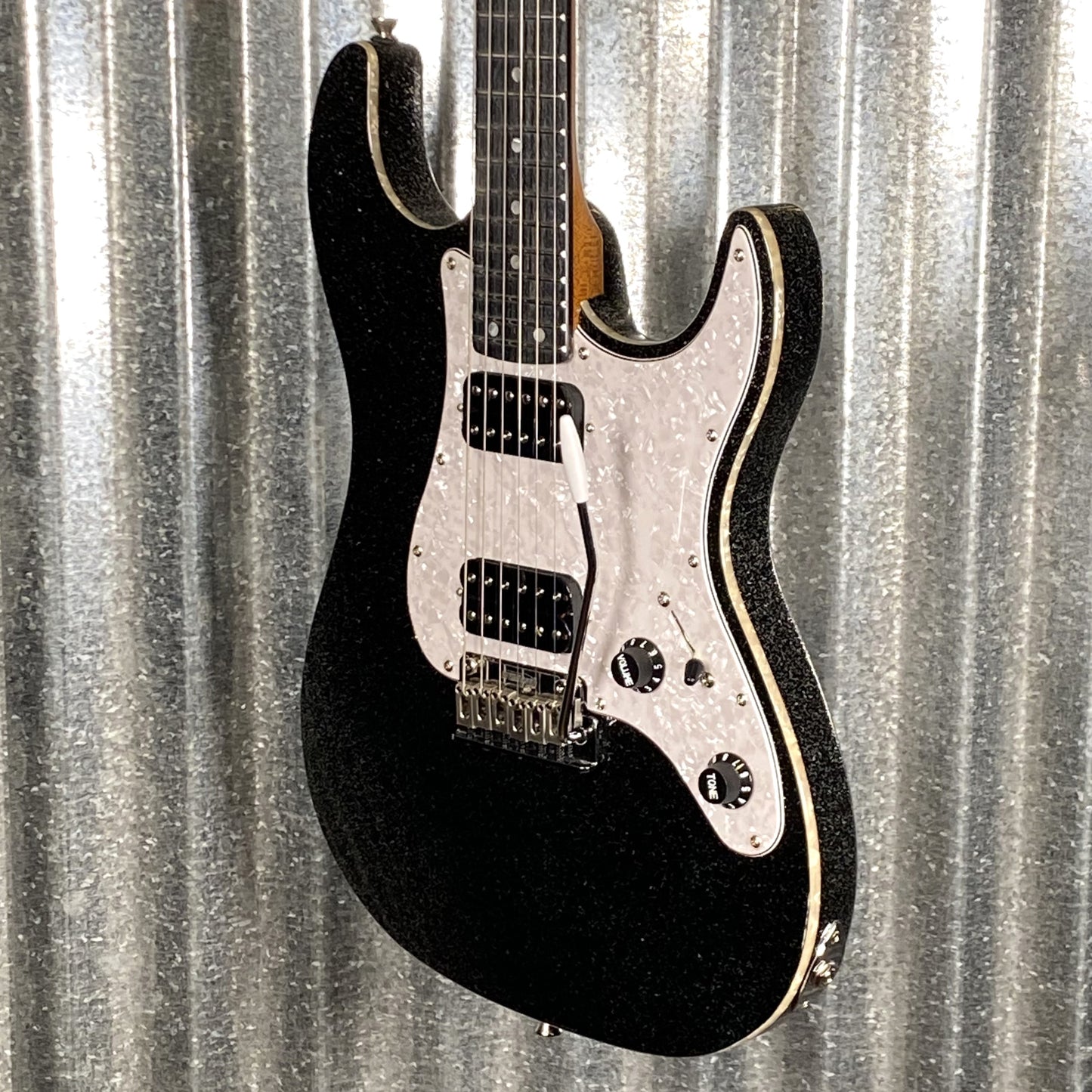 Jet JS500BLS HH Strat Style Guitar Bound Black Sparkle #0010