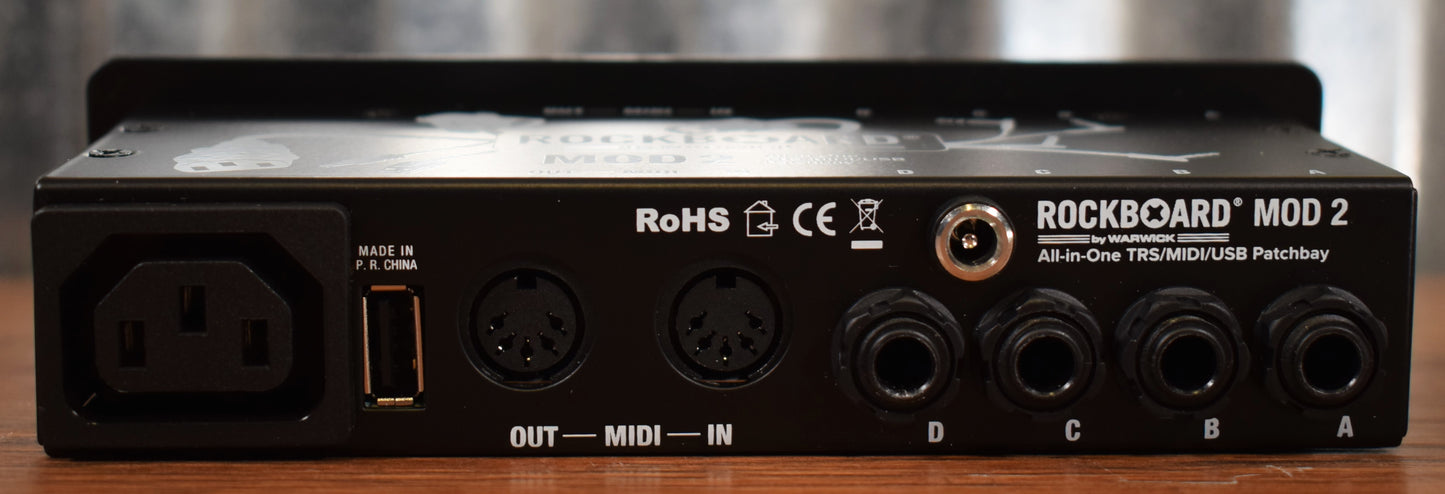 Warwick Rockboard MOD 2 V2 TRS Midi USB Guitar Effect Pedalboard Patchbay Module Black