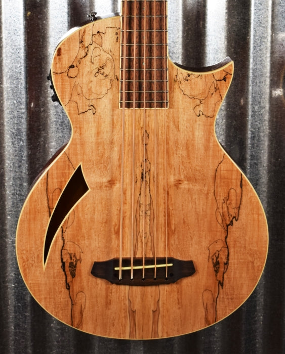ESP LTD TL-5 Spalted Maple Thinline 5 String Acoustic Electric Bass LTL5SMNAT & Case #1008