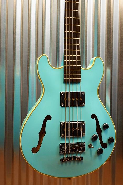 Warwick Rockbass Star Bass 5 String Semi Hollow Bass Daphne Blue & Gig Bag #2313