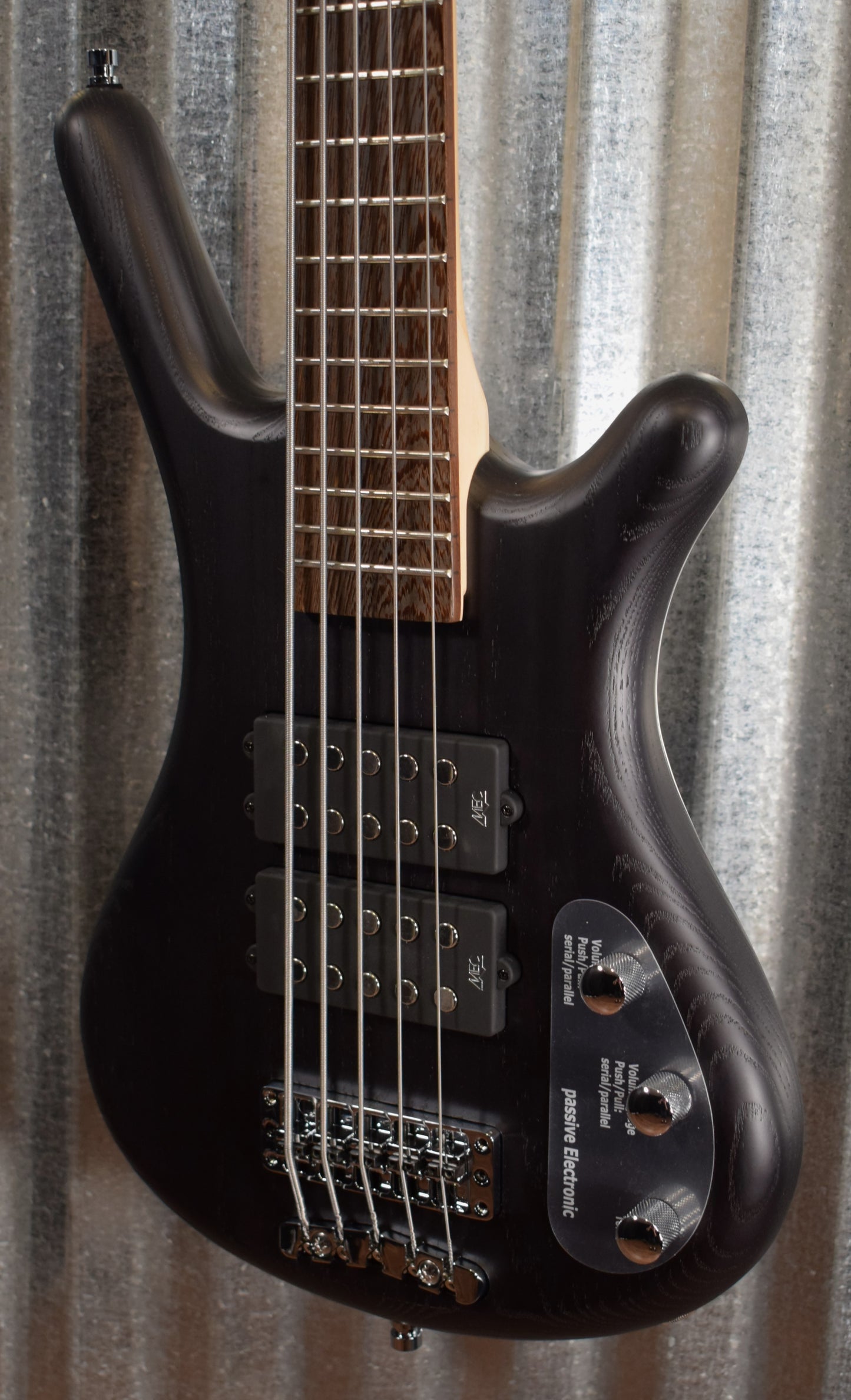 Warwick Rockbass Corvette $$ Double Buck 5 String Nirvana Black Bass & Case #1018