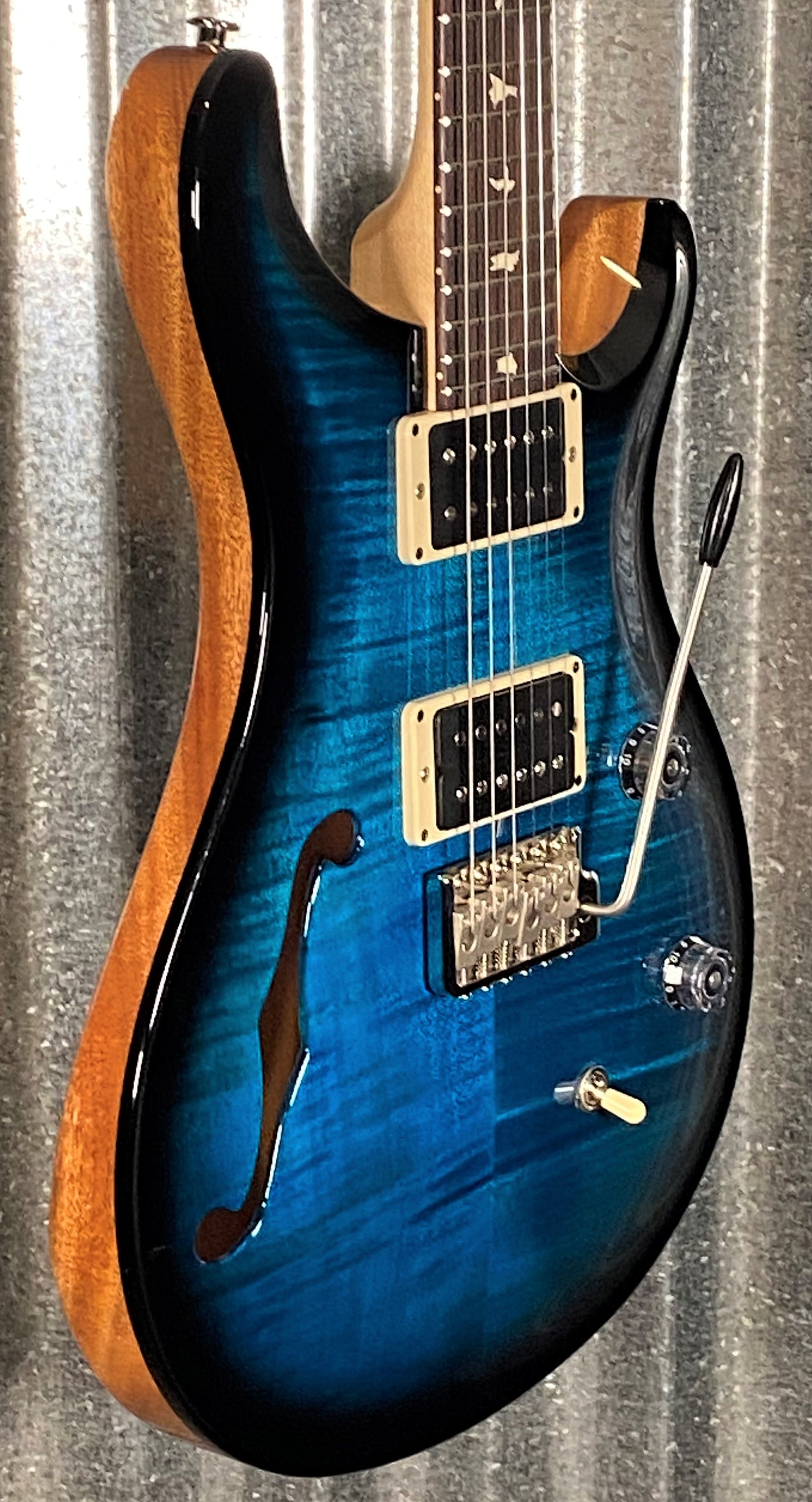 PRS Paul Reed Smith USA CE24 Semi Hollow Blue Matteo Black Wrap Guitar & Bag #3946 Demo