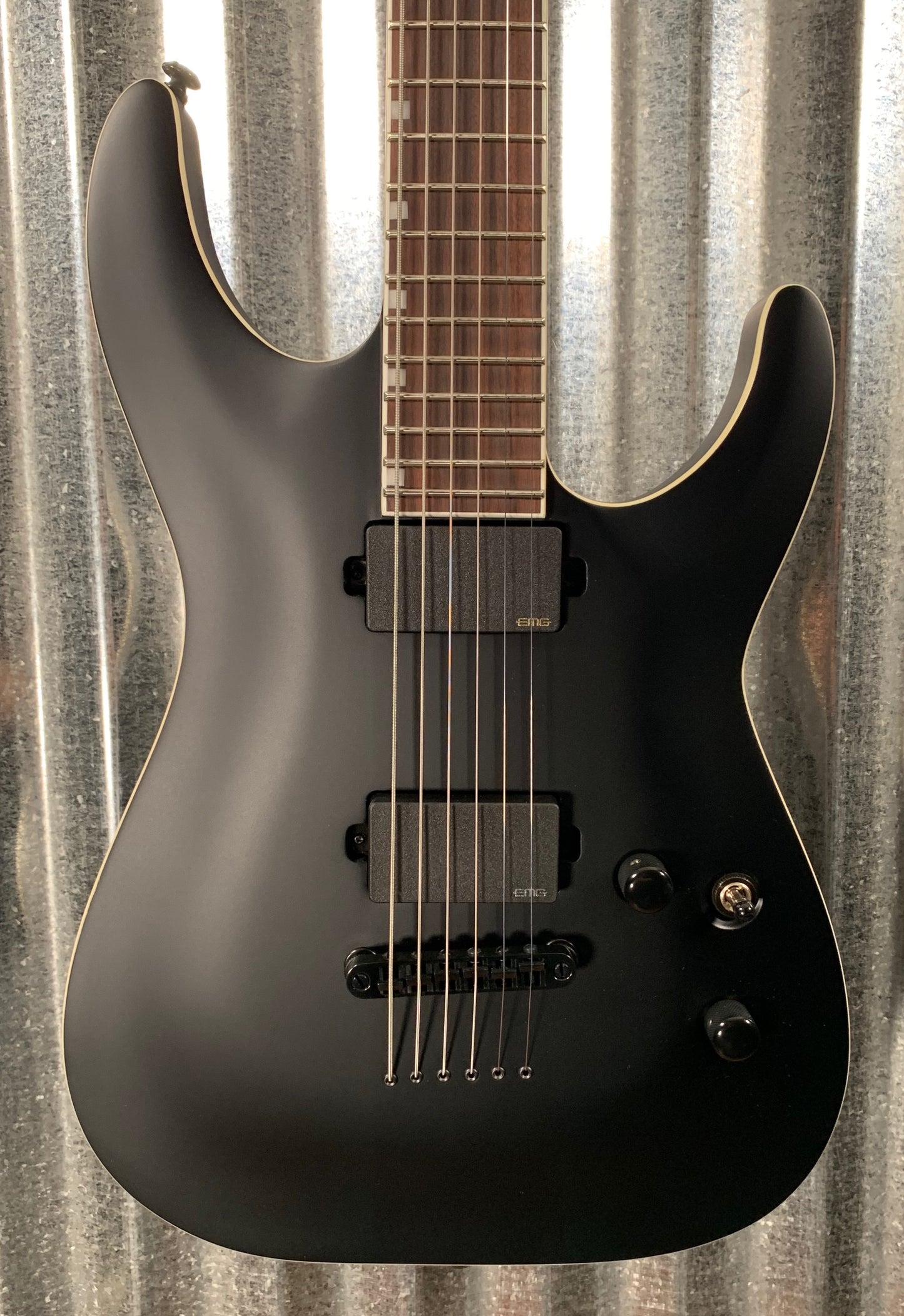 ESP LTD MH-400B Black Baritone Guitar & Bag LMH400BBLKS #0127 Demo