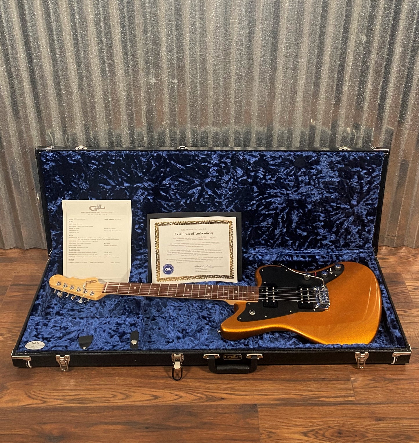 G&L USA CLF Research Doheny V12 Pharaoh Gold Guitar & Case #7151