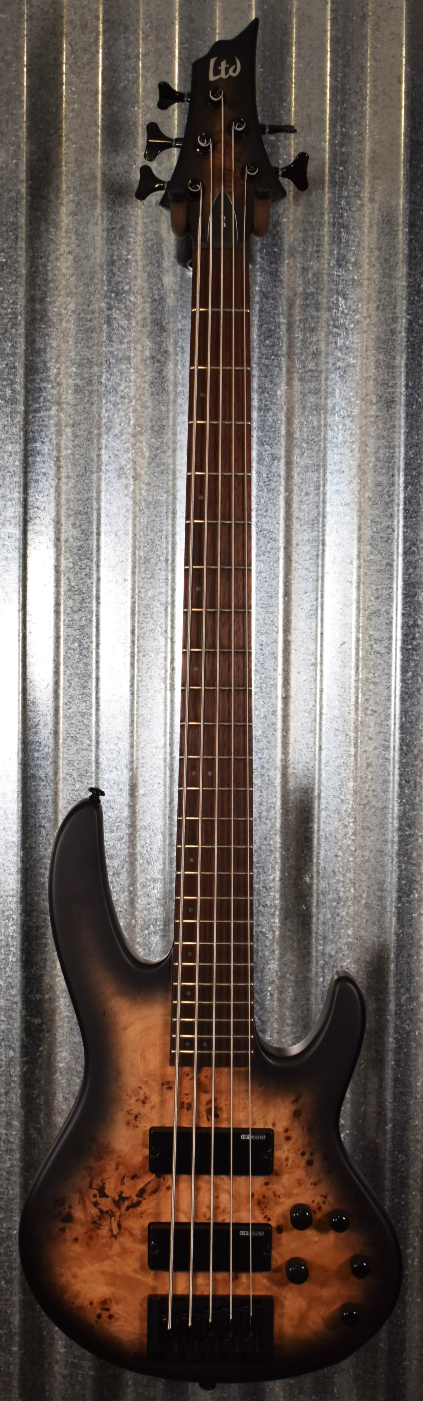 ESP LTD D-5 Black Natural Burst Satin 5 String Bass LD5BPBLKNBS #0994
