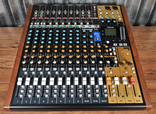 Tascam Model 16 Mixer USB Audio Interface Recorder Controller B Stock