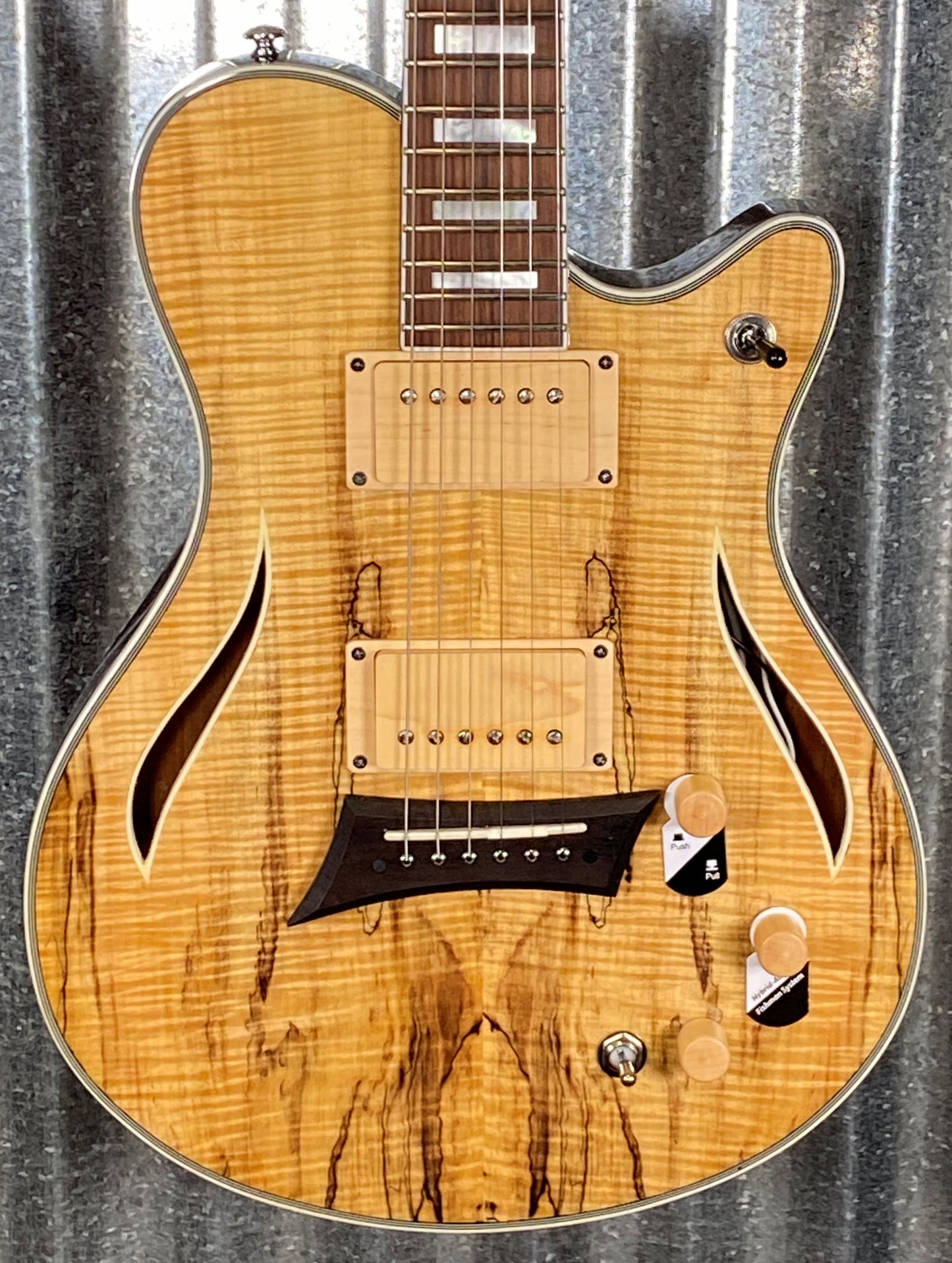Michael Kelly MKHSSSPPYZ Hybrid Special Piezo Electric Guitar Spalted Maple #0104