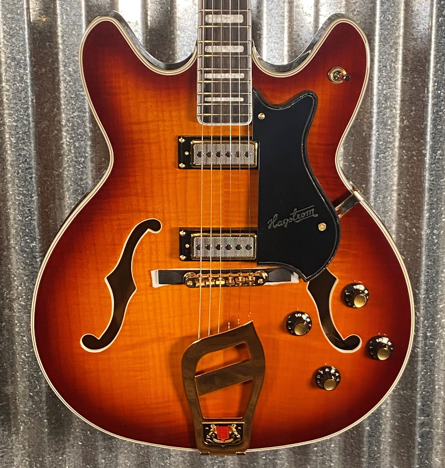 Hagstrom VIK67-G-VSB '67 Viking II Semi Hollow Vintage Sunburst Guitar #0398