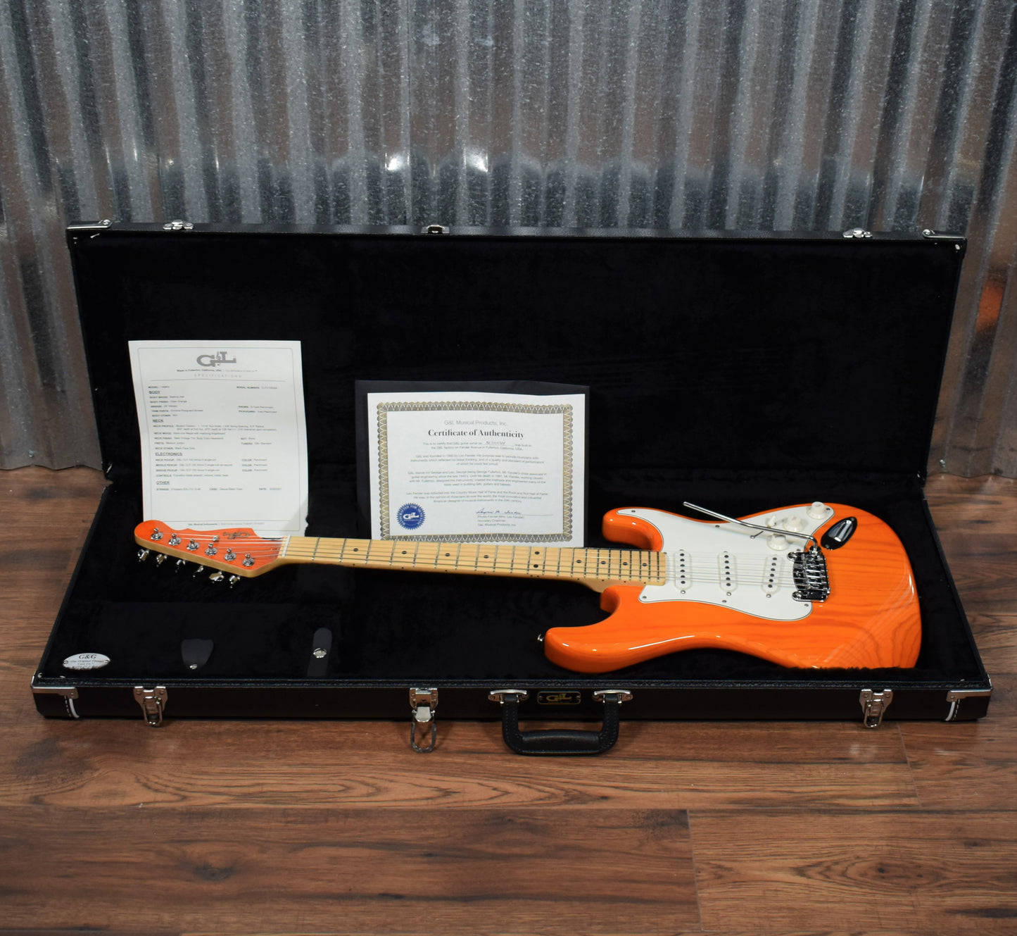 G&L USA Legacy Clear Orange Maple Satin Neck Guitar & Case #5304