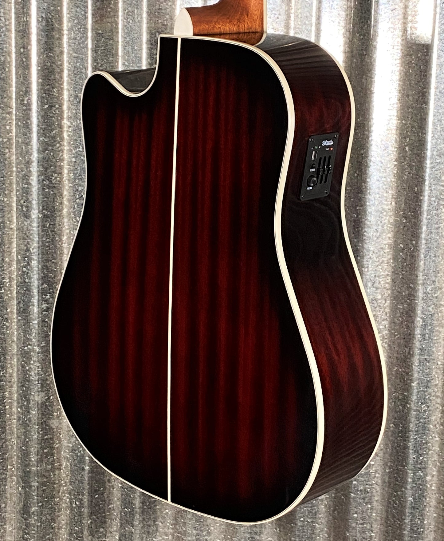 D'Angelico Premier Bowery Dreadnought CE Trans Black Cherry Acoustic Electric Guitar #2025