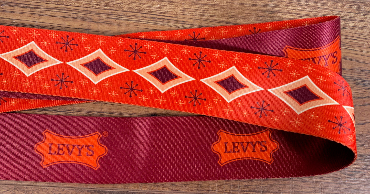 Levy's MP2SLD-003 2" Polyester Sublimation Guitar Strap Diamond Red