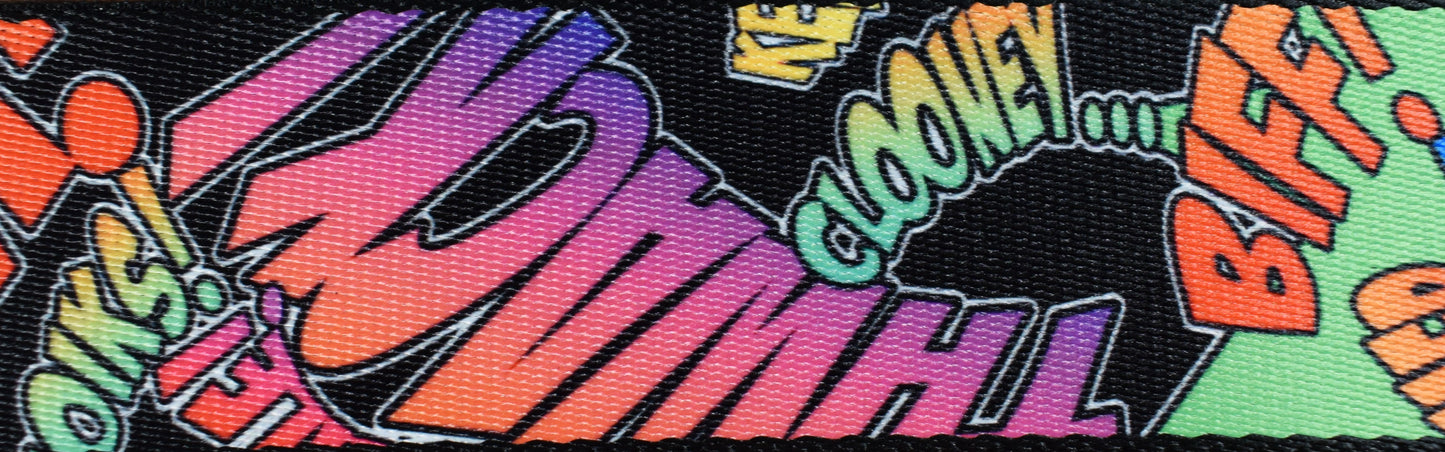 Levy's MPRH-36 2" Right Height Adjustable Printed Guitar & Bass Strap Comic Book Onomatopoeia