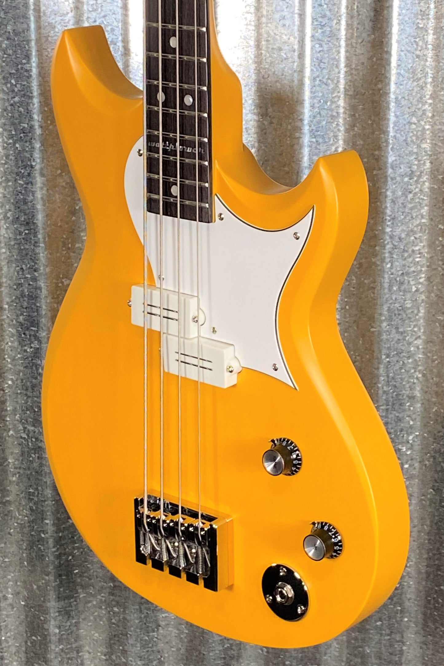 Reverend Guitars Mike Watt Signature Wattplower Satin Yellow 4 String Short Scale Bass & Case Blem #0829
