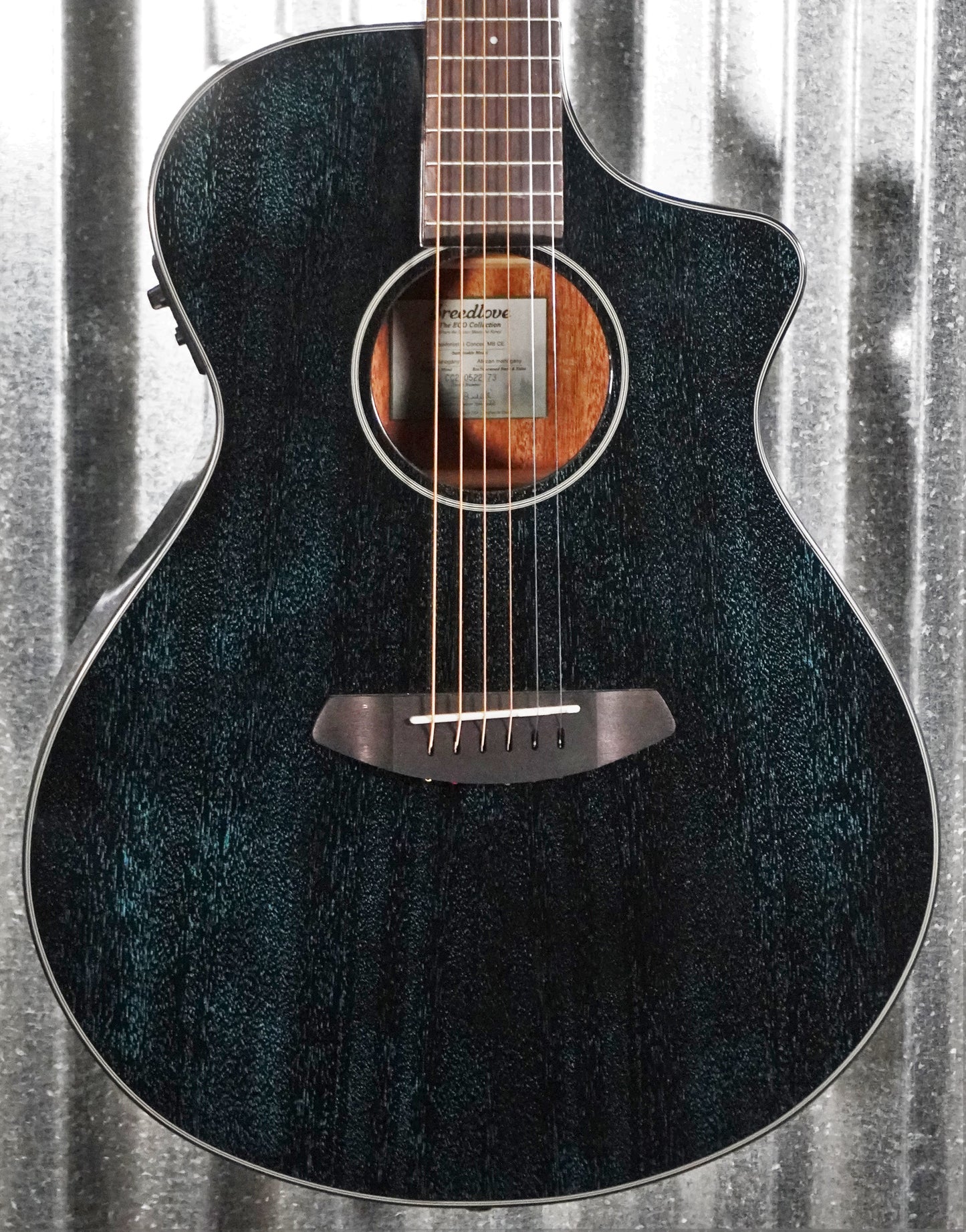 Breedlove Rainforest S Concert Midnight Blue CE Mahogany Acoustic Electric Guitar #2173