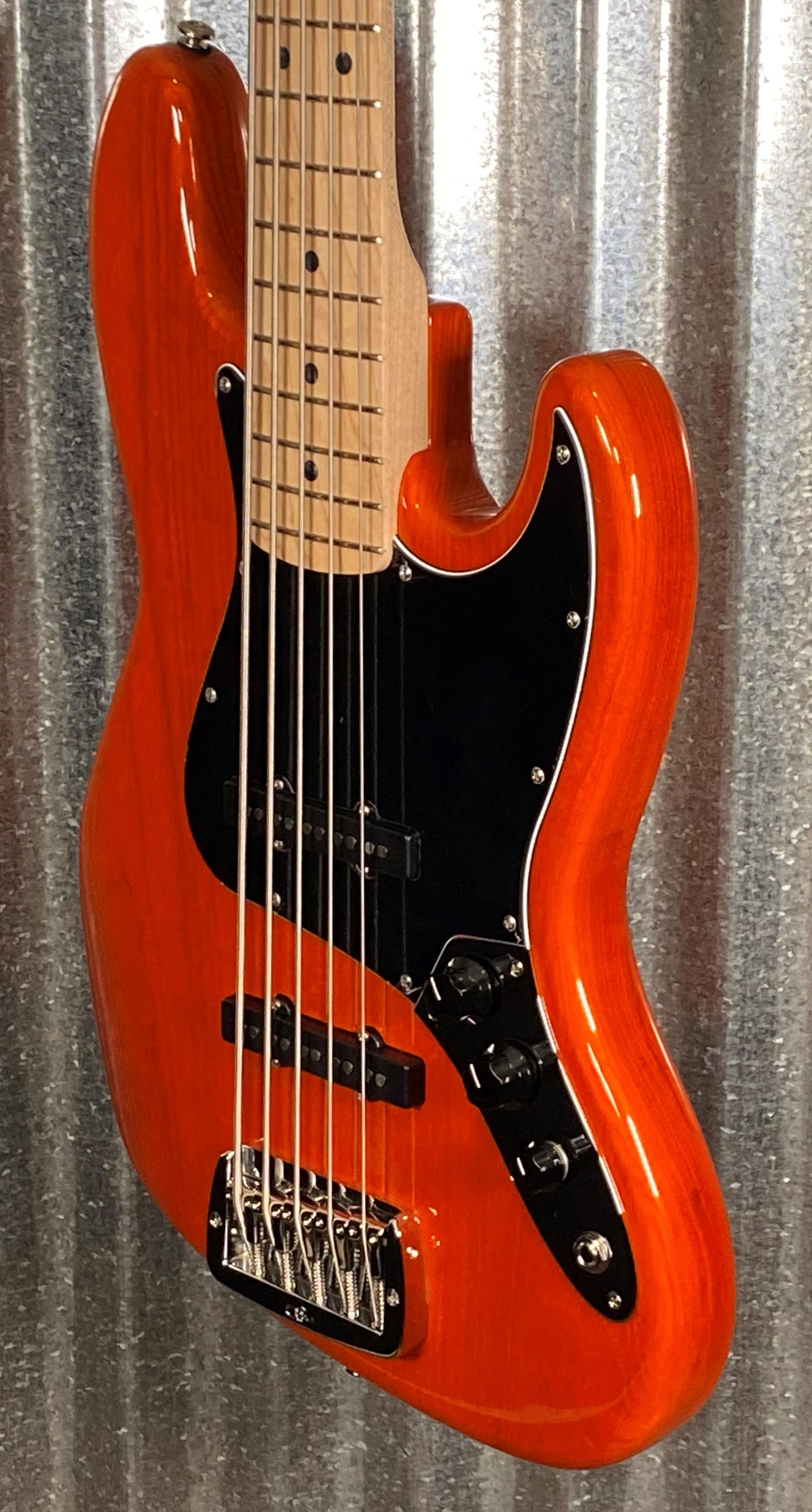G&L USA JB5 Clear Orange 5 String Bass & Case JB-5 #7091