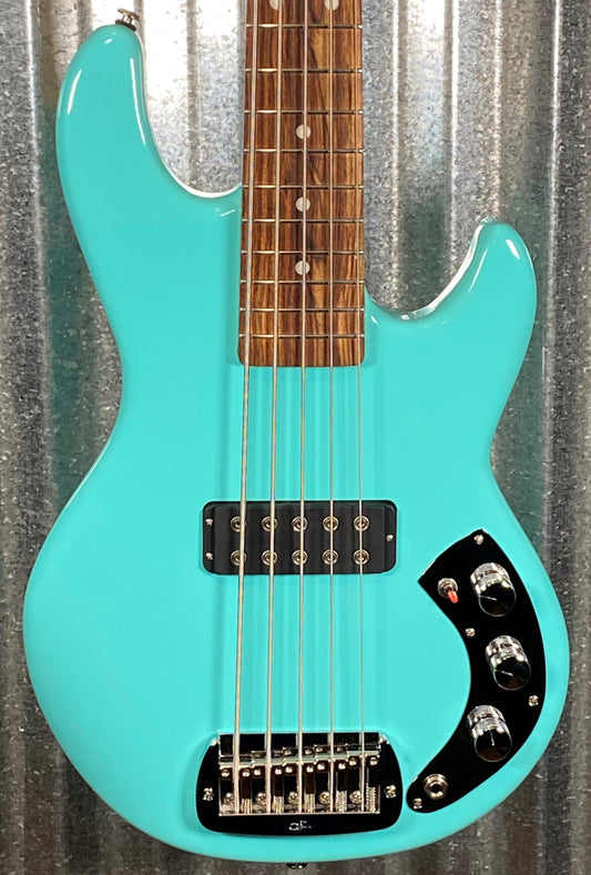 G&L USA L-1000 S750 5 String Turquoise Bass & Case #6478