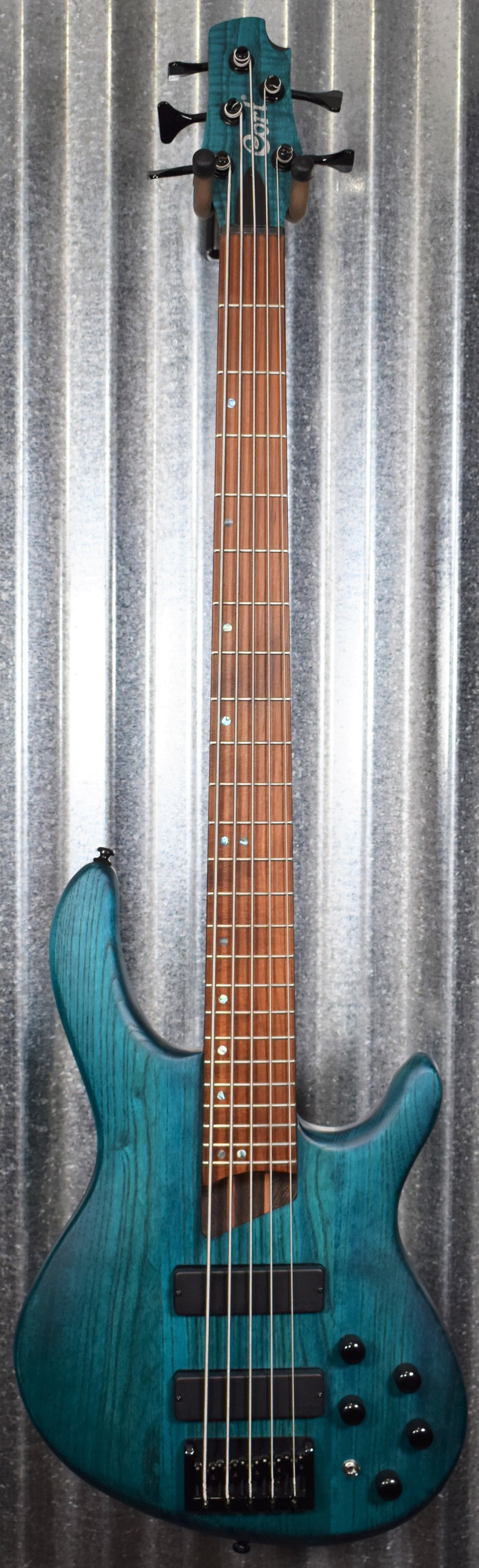 Cort Artisan B5 Plus AS RM 5 String Bass Roasted Neck Open Pore Aqua Blue #7255