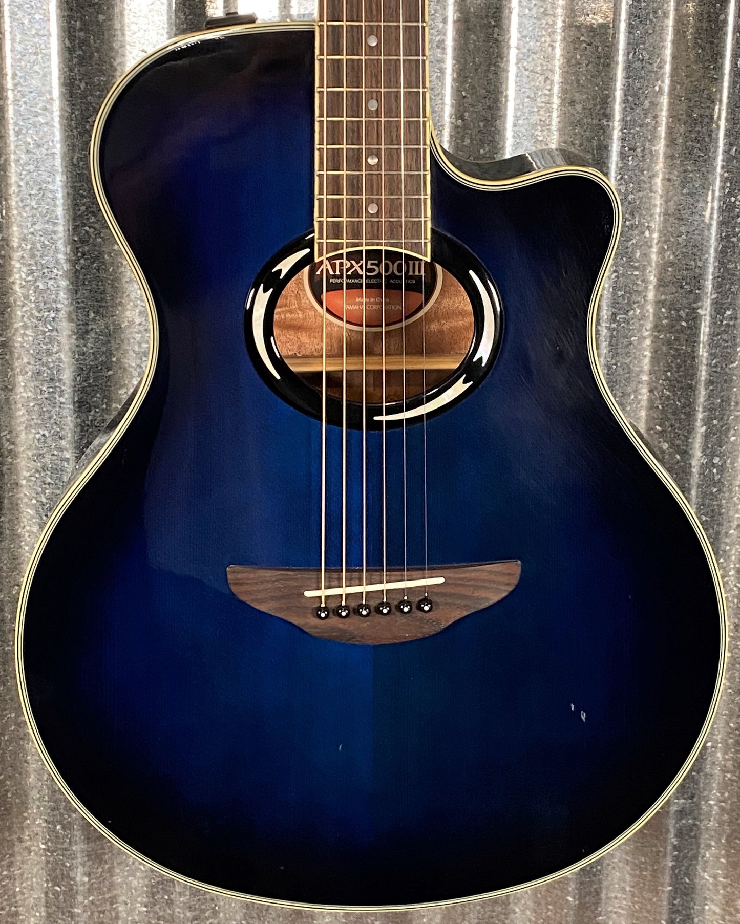 Yamaha APX500III Oriental Blue Thinline Cutaway Acoustic Electric Guitar #1861 Used