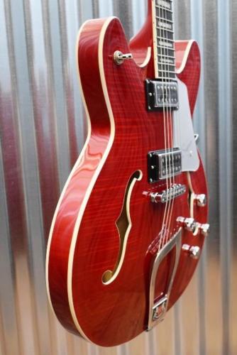 Hagstrom Super VIking SUVIK-WCT Wild Cherry Flame Top Semi-Hollow Guitar #337