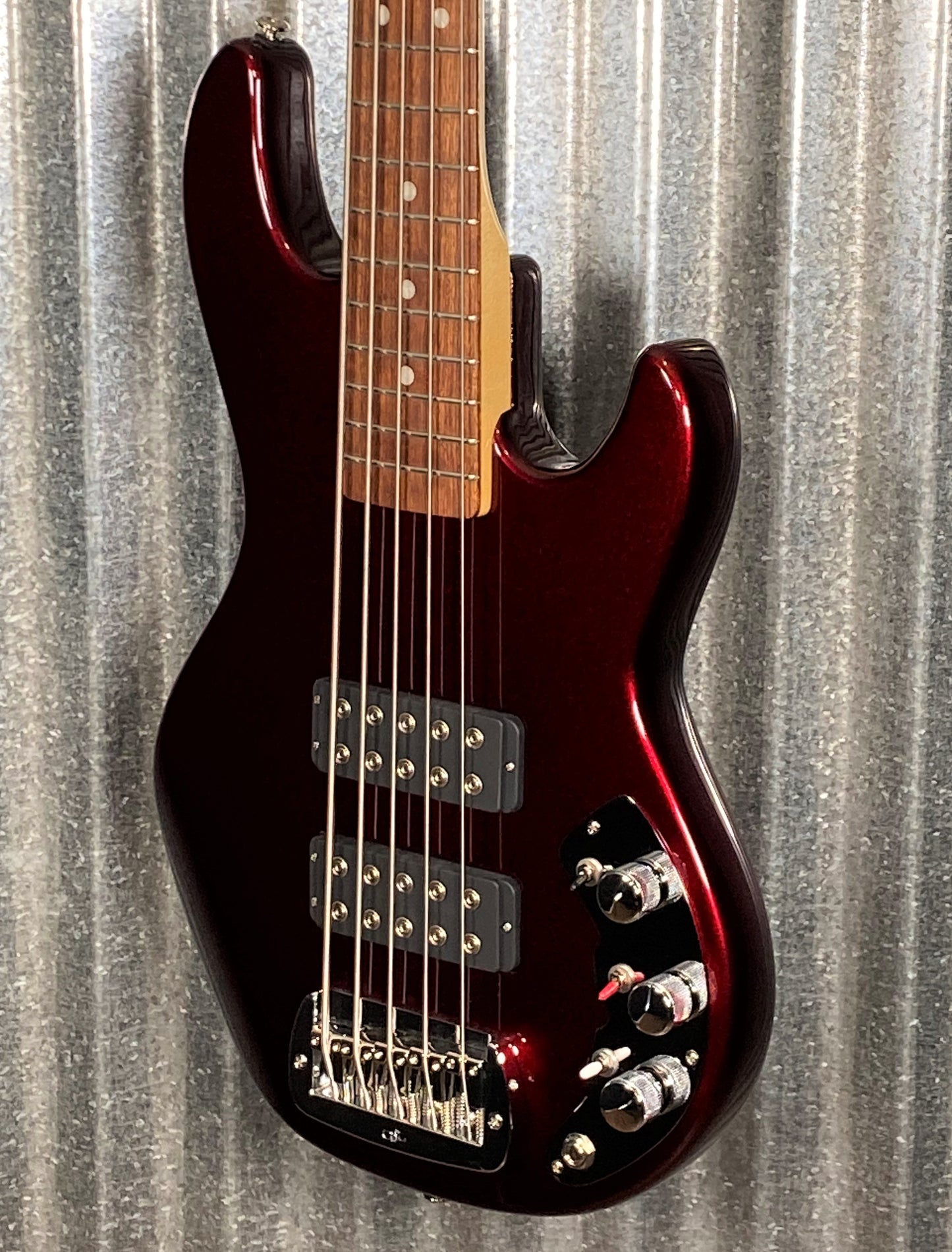 G&L USA CLF L-2500 S750 Ruby Red Metallic 5 String Bass & Case #1323