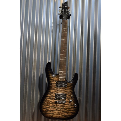 Schecter C-6 Plus Quilt Top Charcoal Burst Guitar CB #5391