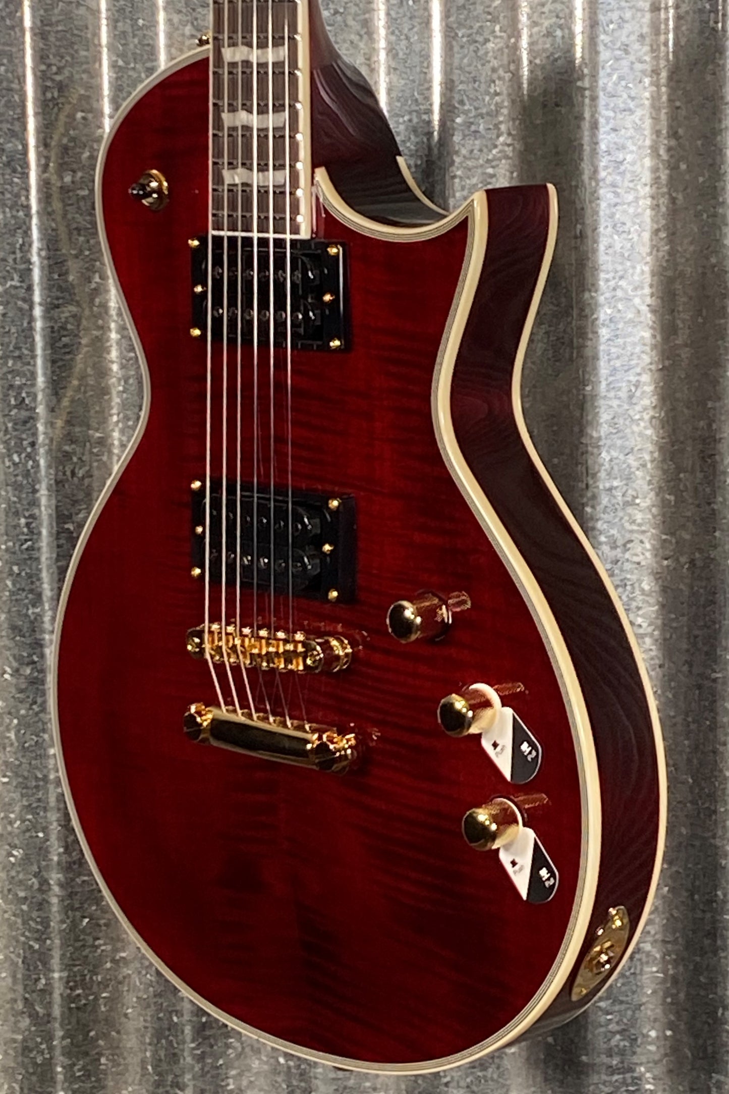 ESP LTD EC-1000T CTM Eclipse Fishman See Thru Black Cherry Guitar & Bag LEC1000TCTMFMSTBC #1307 Used