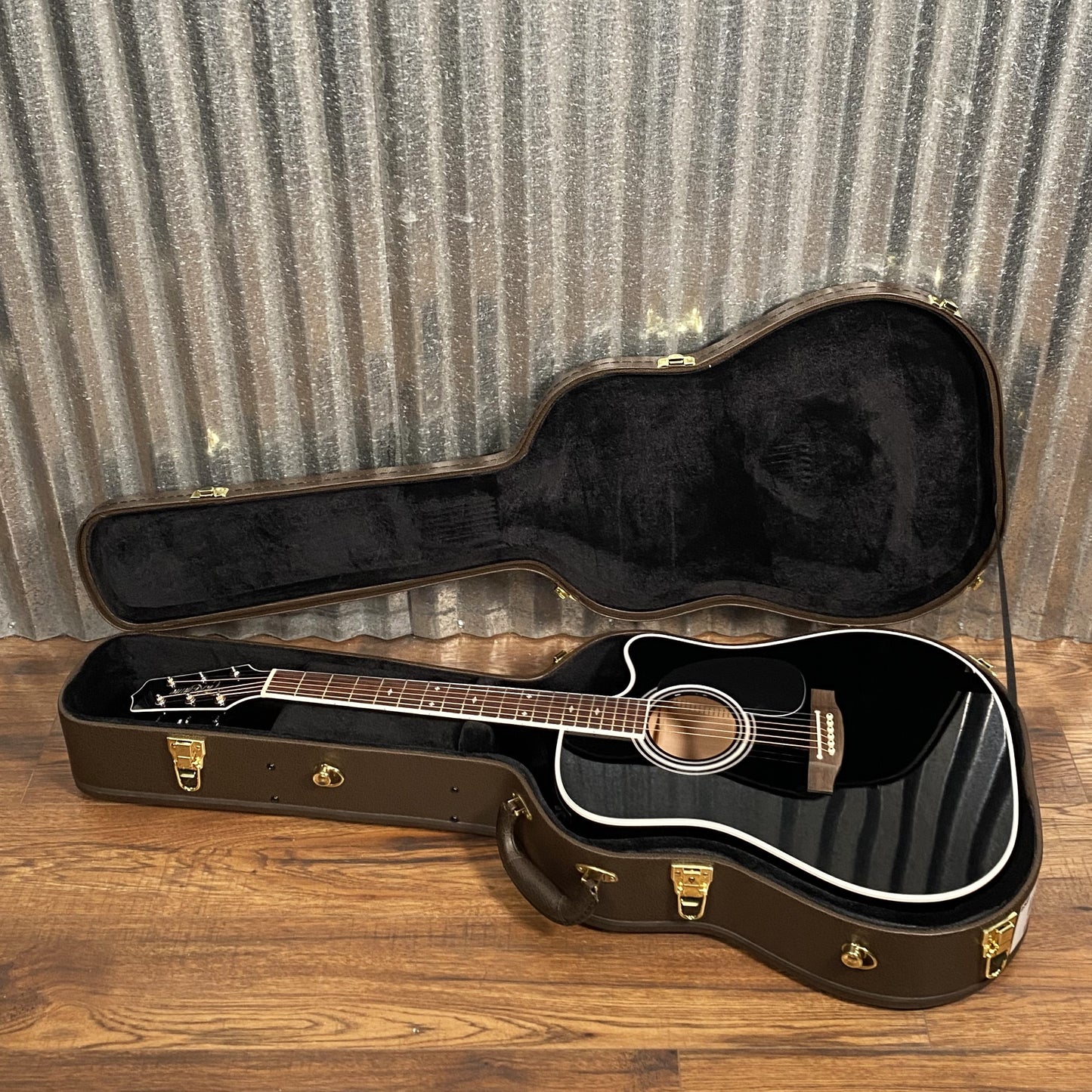 Takamine EF341SC Cutaway Acoustic Electric Guitar Black & Case Japan #0710