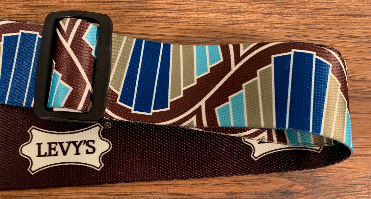 Levy's MP2SLD-006 2" Polyester Sublimation Guitar Strap Brown Blue Green