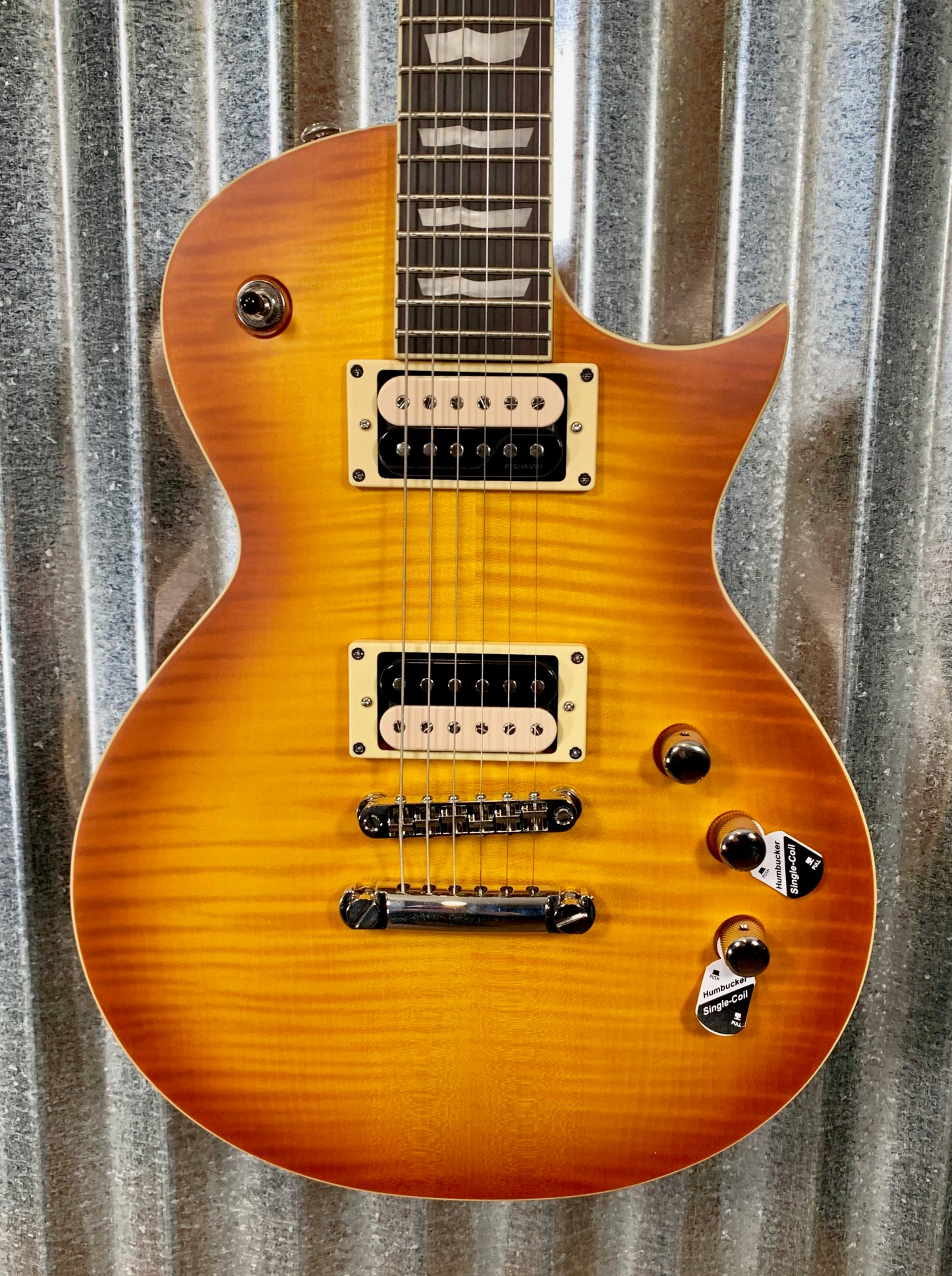 ESP LTD EC-1000T Fluence Honey Burst Satin Guitar & Case EC1000TFMHBSF #1974