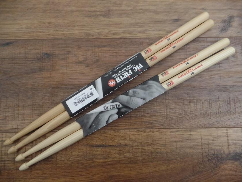 Vic Firth 5B American Classic Hickory Wood Tip Drum Sticks 2 Pair *