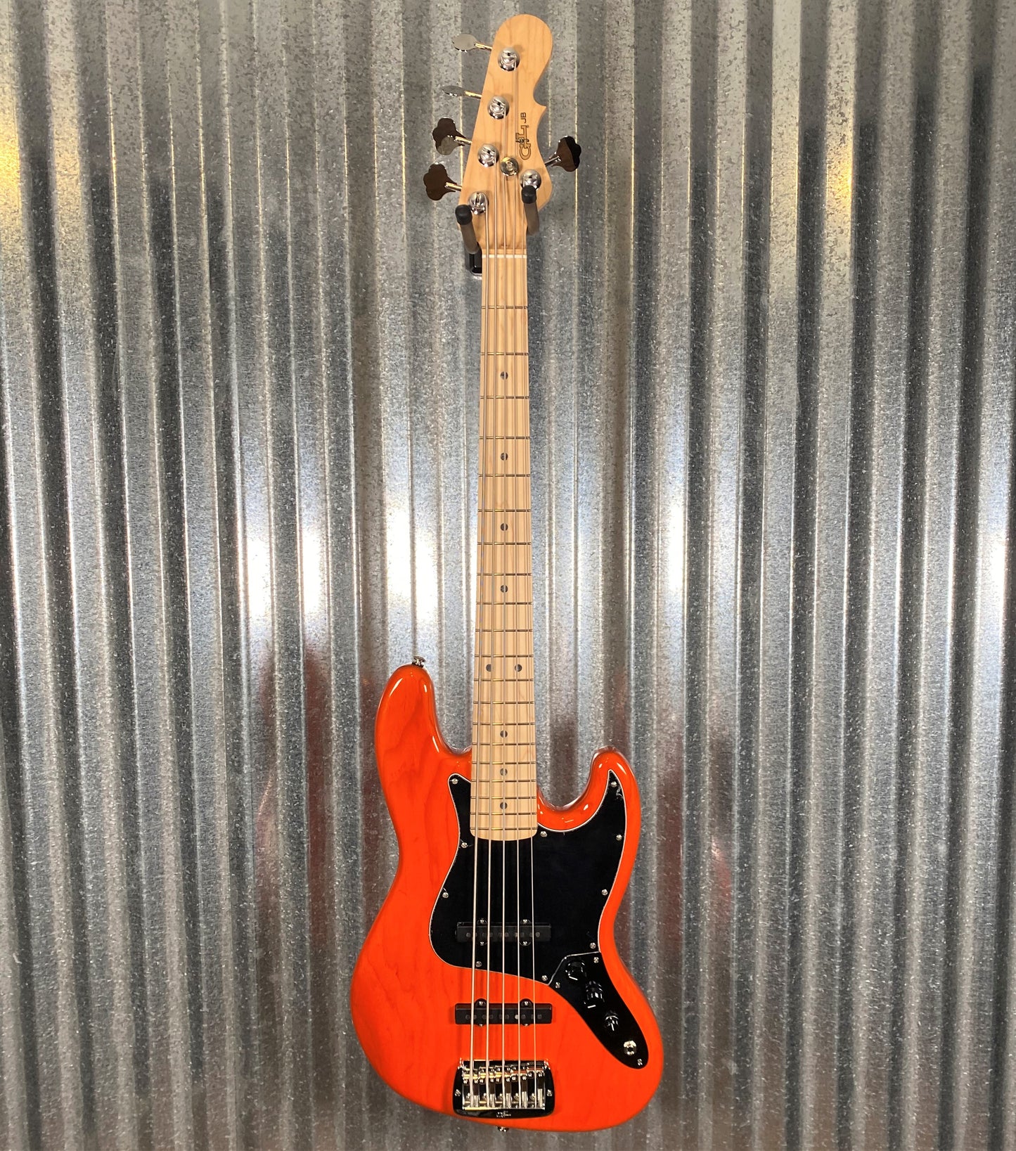 G&L USA JB5 5 String Bass Clear Orange & Case JB-5 Blem #7088