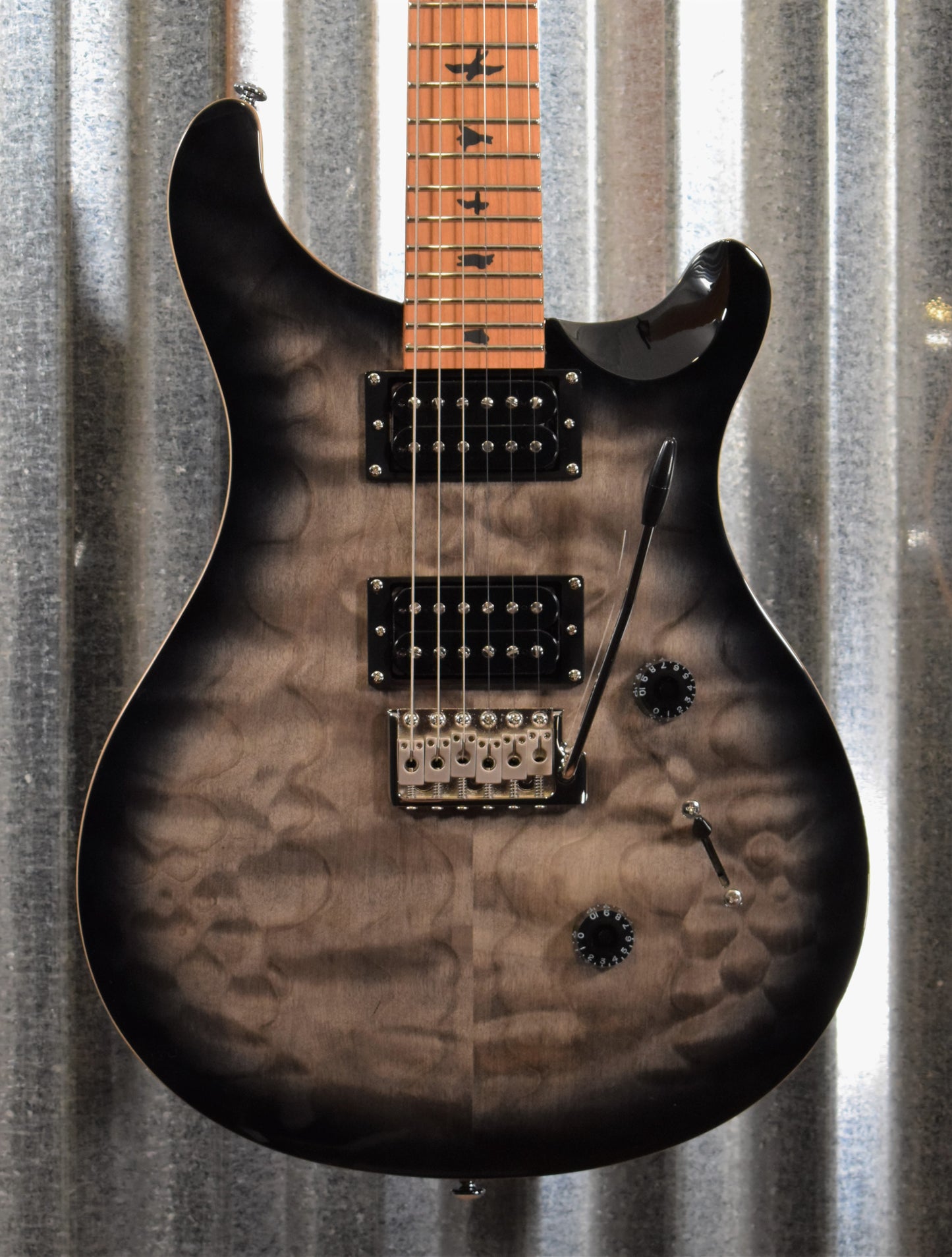 PRS Paul Reed Smith SE Custom 24 Roasted Maple Limited Charcoal Burst Guitar & Bag #9614