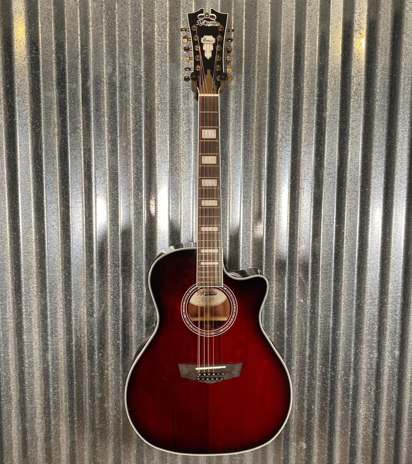 D'Angelico Premier Fulton Grand Auditorium 12 String CE Trans Black Cherry Burst Acoustic Electric Guitar #2654