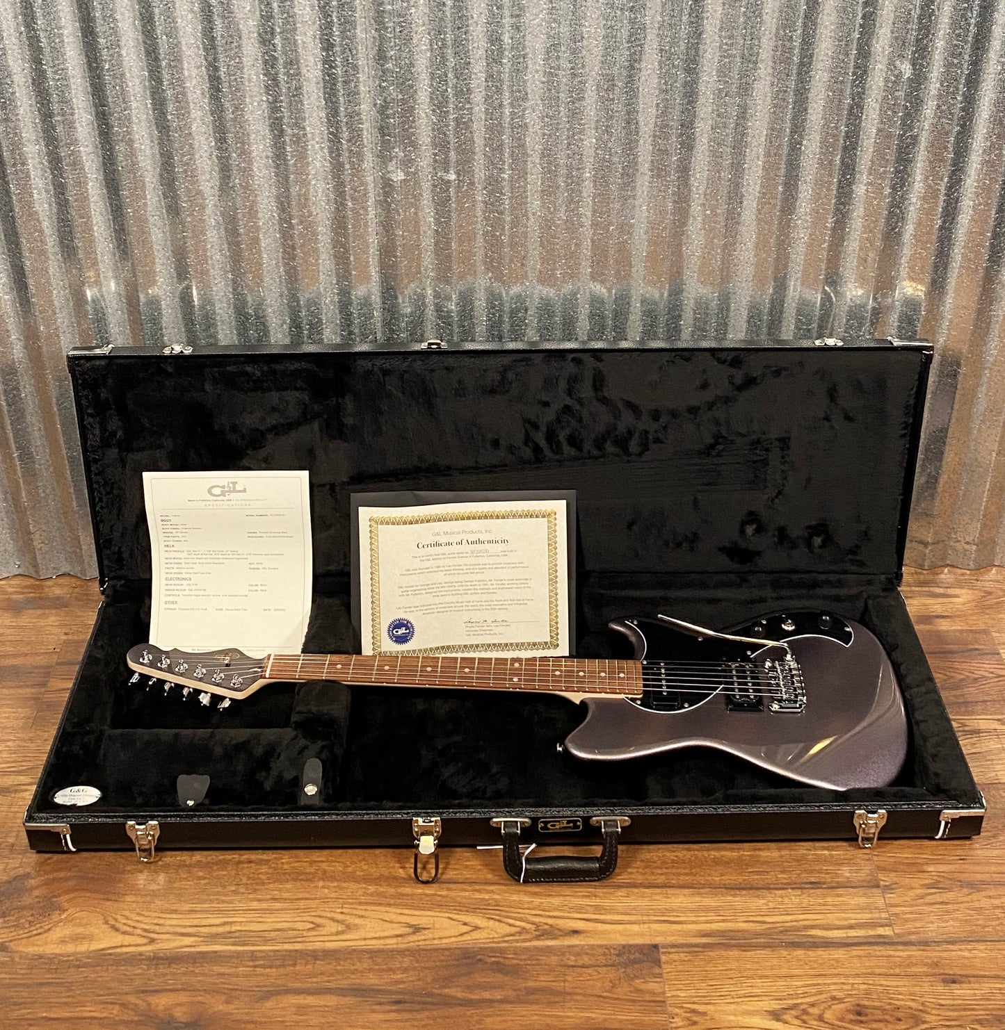 G&L USA Fallout Graphite Metallic Guitar & Case #5187
