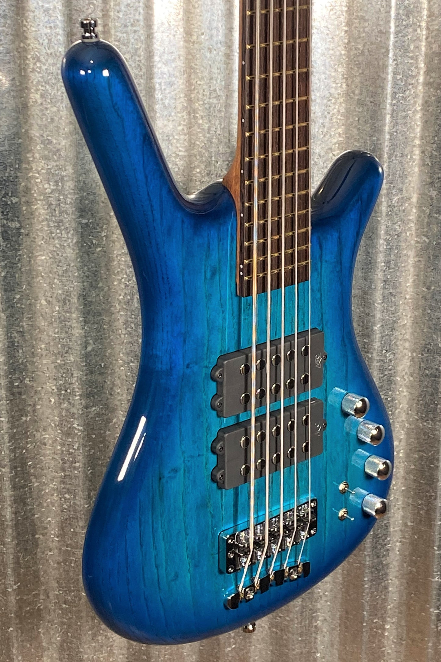 Warwick German Pro Series Corvette $$ 5 String Bass LTD Edition Lagoon Blueburst & Bag #0522