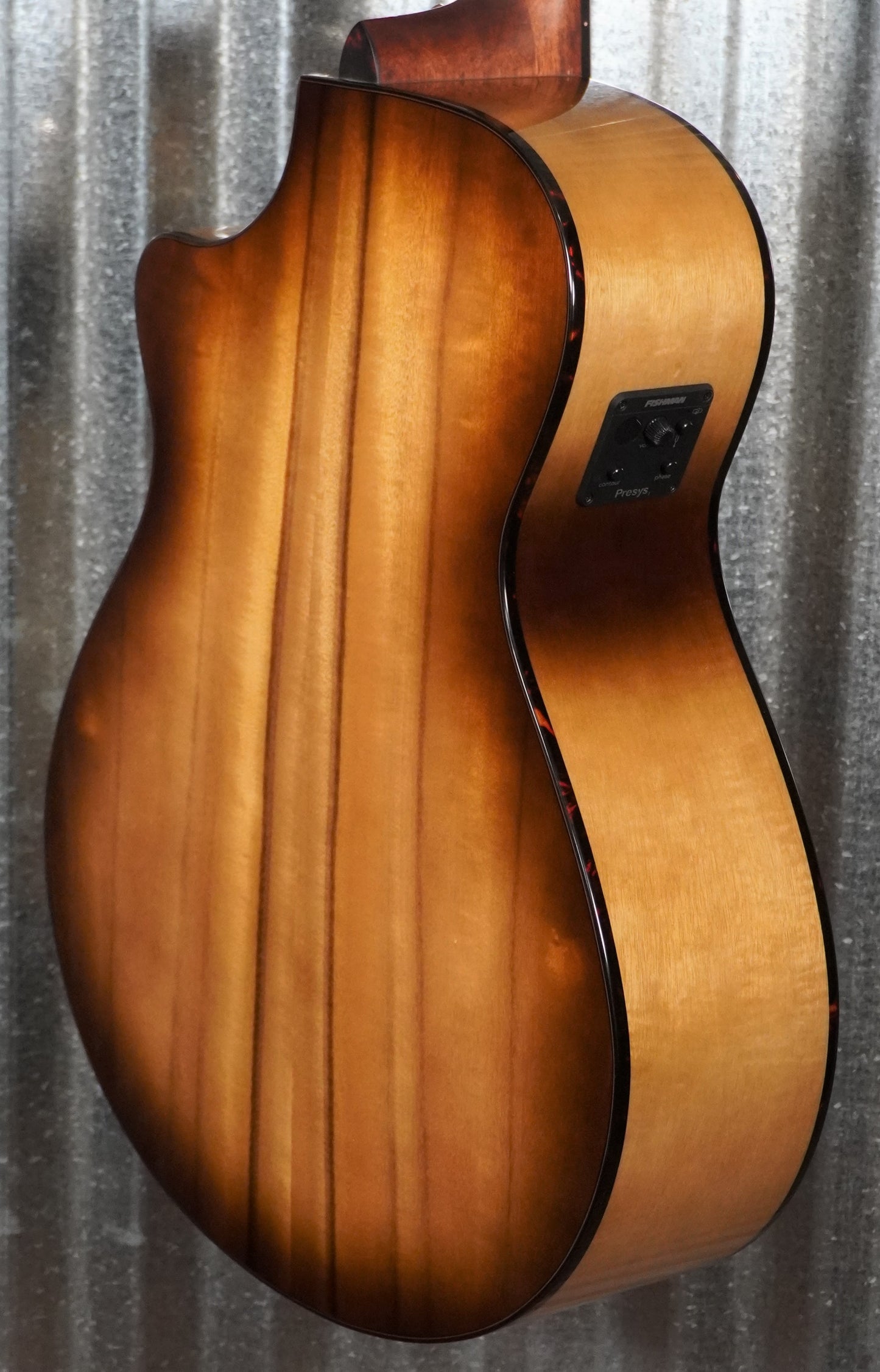 Breedlove Pursuit Exotic S Concerto Amber Acoustic Electric Fretless Bass CE Myrtlewood #4462