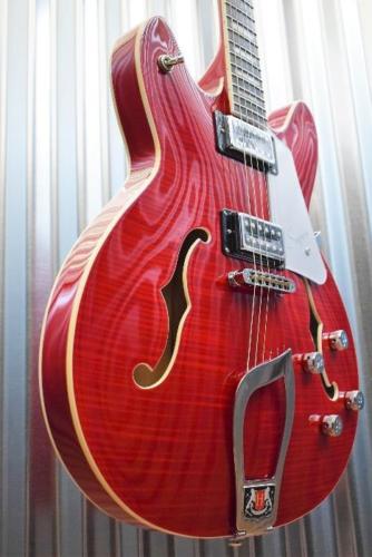 Hagstrom Super VIking SUVIK-WCT Wild Cherry Flame Top Semi-Hollow Guitar #337