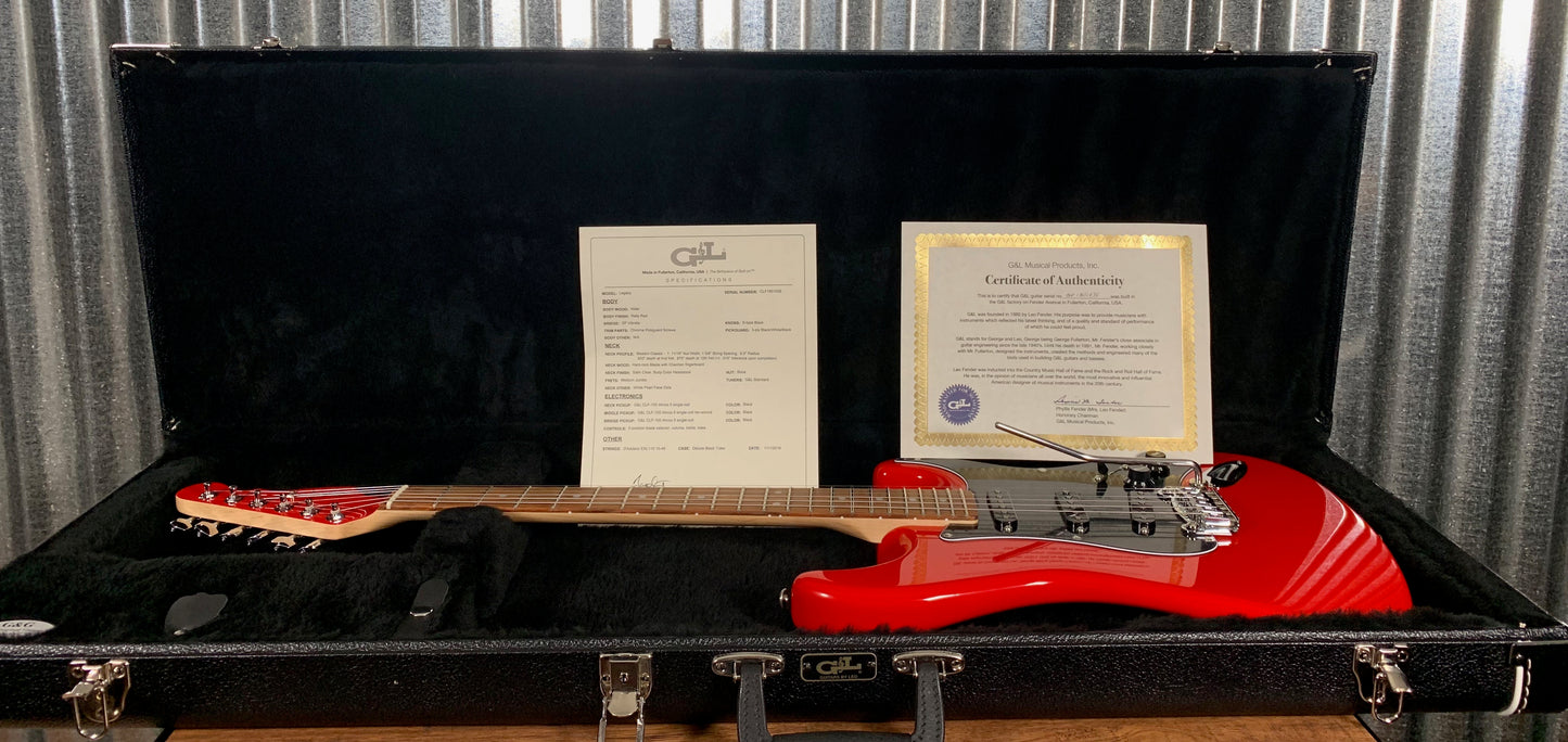 G&L USA Fullerton Custom Legacy Rally Red Guitar & Case 2018 #1036