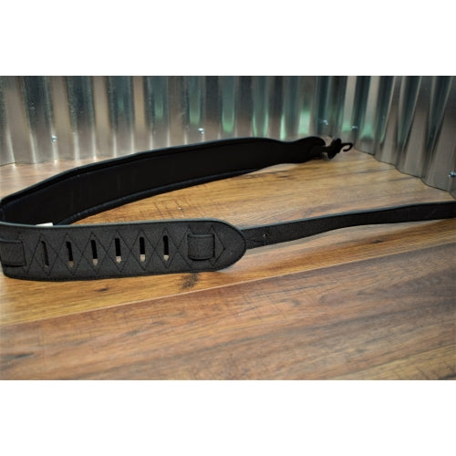 Onori International CL-L9P-BLK Cowless 3.25" Distressed Leather Free Guitar & Bass Strap Black