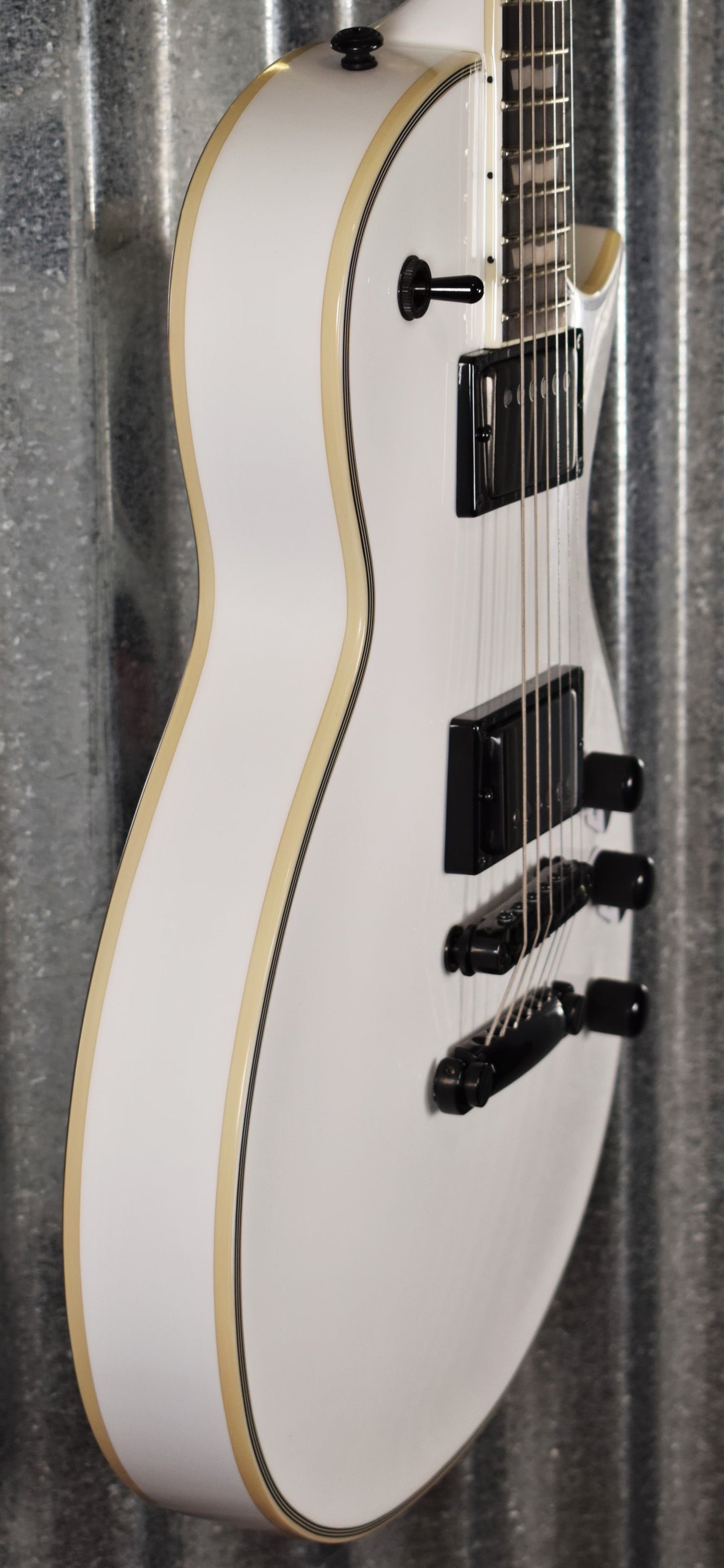 ESP LTD EC-1001T Custom Snow White EMG Guitar EC1001TCTMSW #0414 Demo